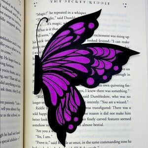 Purple and Black Butterfly 3D Printed Bookmark